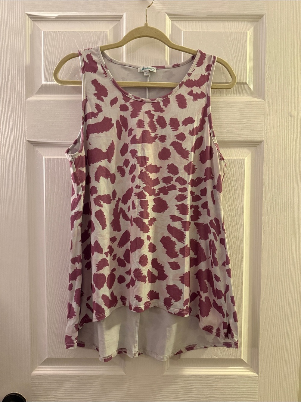 Women's Pink Animal-Print Sleeveless Swing Tank Top